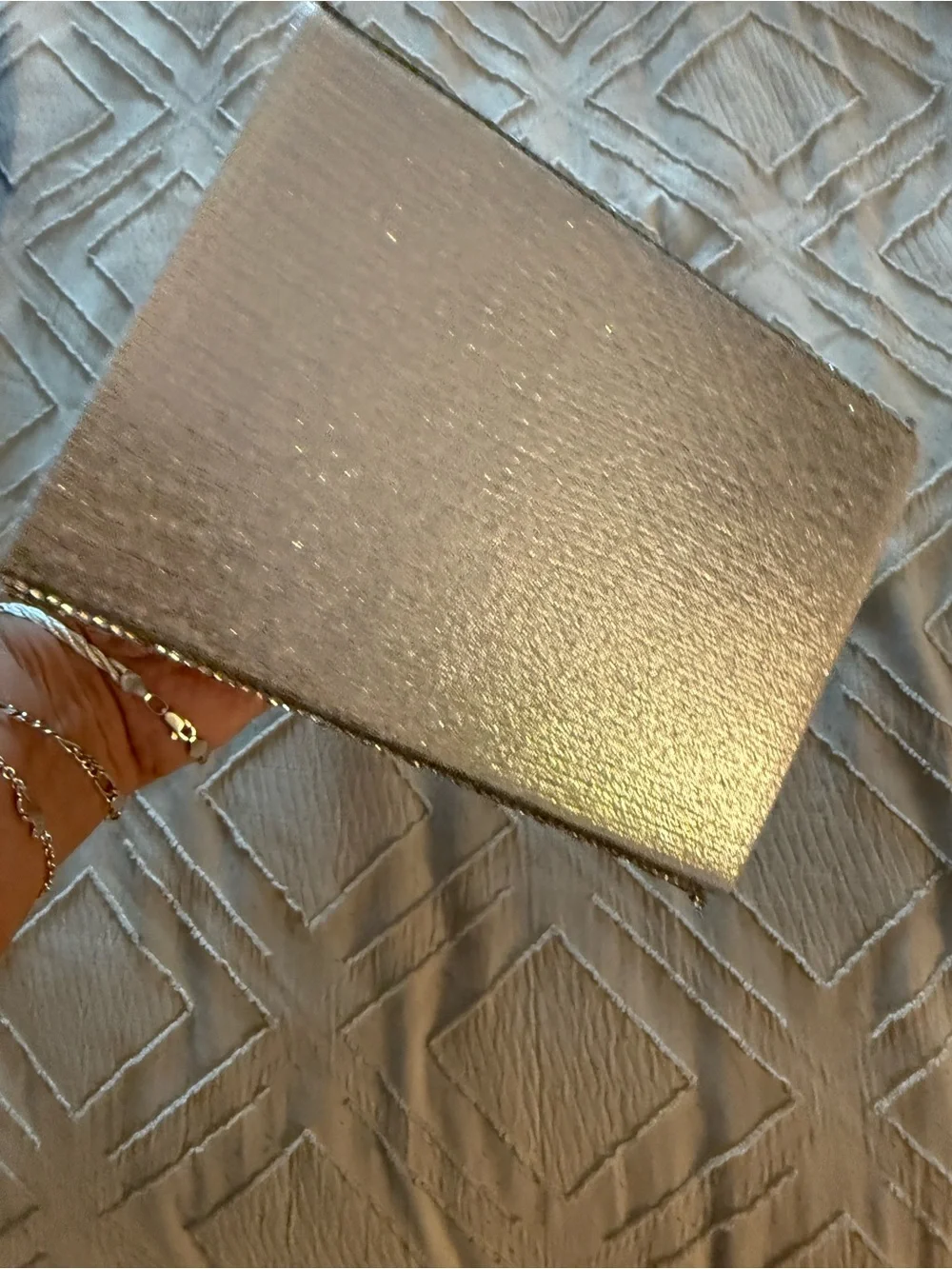 Silver Crystal Pyramid Evening Bag